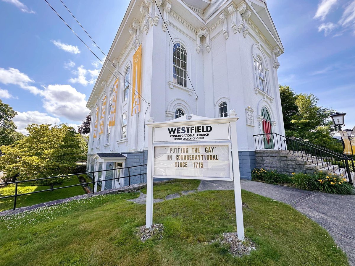 Come celebrate Pride with us this Sunday at 10am! We’ve been putting the gay in congregational since 1715! 🏳️‍🌈💅 #faithfullyLGBT #openandaffirming #unitedchurchofchrist #allarewelcome