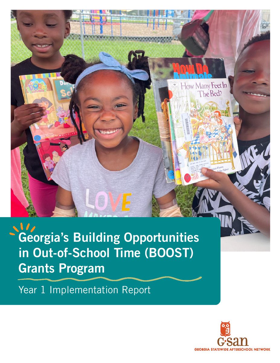 We are pleased to release the BOOST Grants Program: Year 1 Implementation Report! Learn about the significant strides made by BOOST in its inaugural year and its impact on youth development programs and Georgia’s youth. afterschoolga.org/resources/boos… #GaBoost #BOOSTReportGa