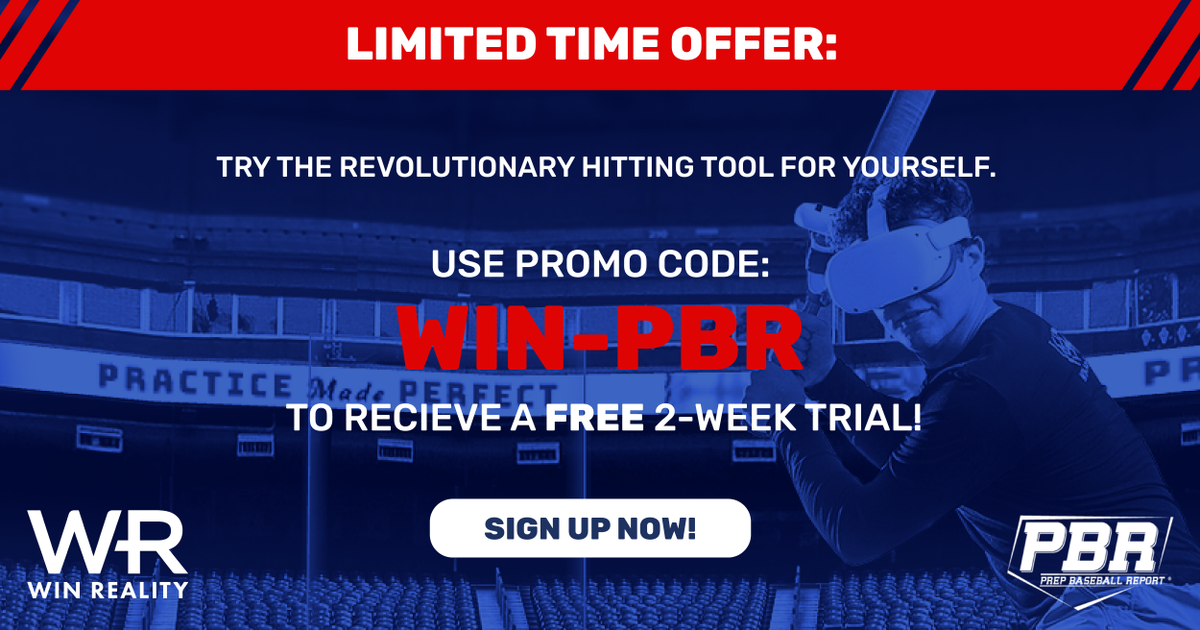 prepbaseball's tweet photo. We're excited to announce @WinReality as our official VR partner! 🤝 To celebrate the partnership Win Reality is giving away a FREE 2 week trial! Click the link below and use the promo code: 𝗪𝗜𝗡-𝗣𝗕𝗥
🛒 https://t.co/eA2g0cTjHB | #winreality https://t.co/s8kl5GDW6F