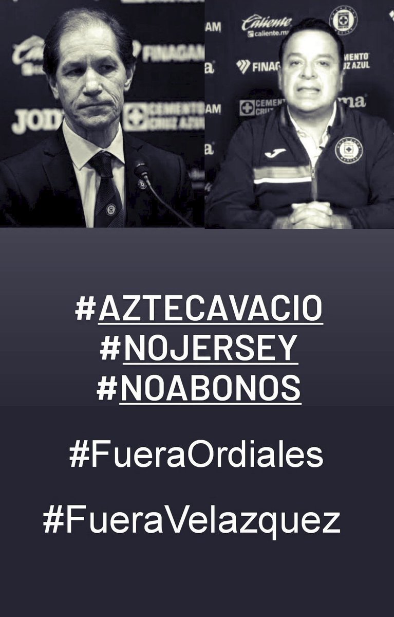@CruzAzulHidalg @fc_juarez #FueraVelazquez 
#FueraOrdiales