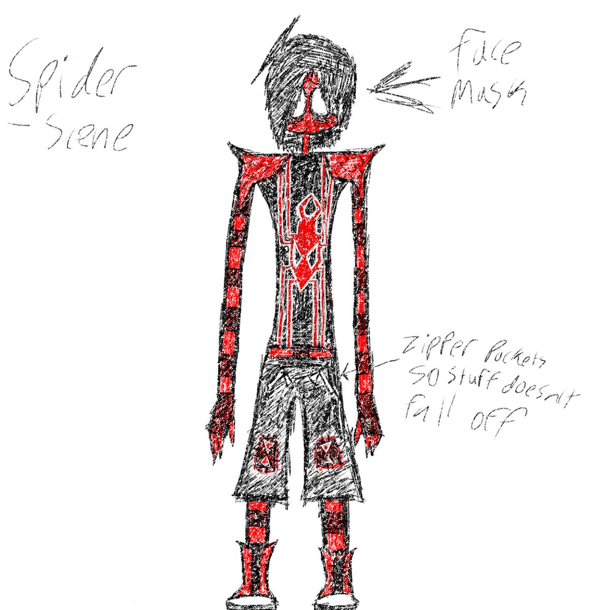 Tried to draw a scene/emo styled alternate spider, im still trying to see if I can find a design I’m set on though. I’m not very satisfied with the designs #spiderman #spiderverse #emo #scene #sketch #fanart #oc #spidermanacrossthespiderverse #sketchart #marvel #marvelcomics