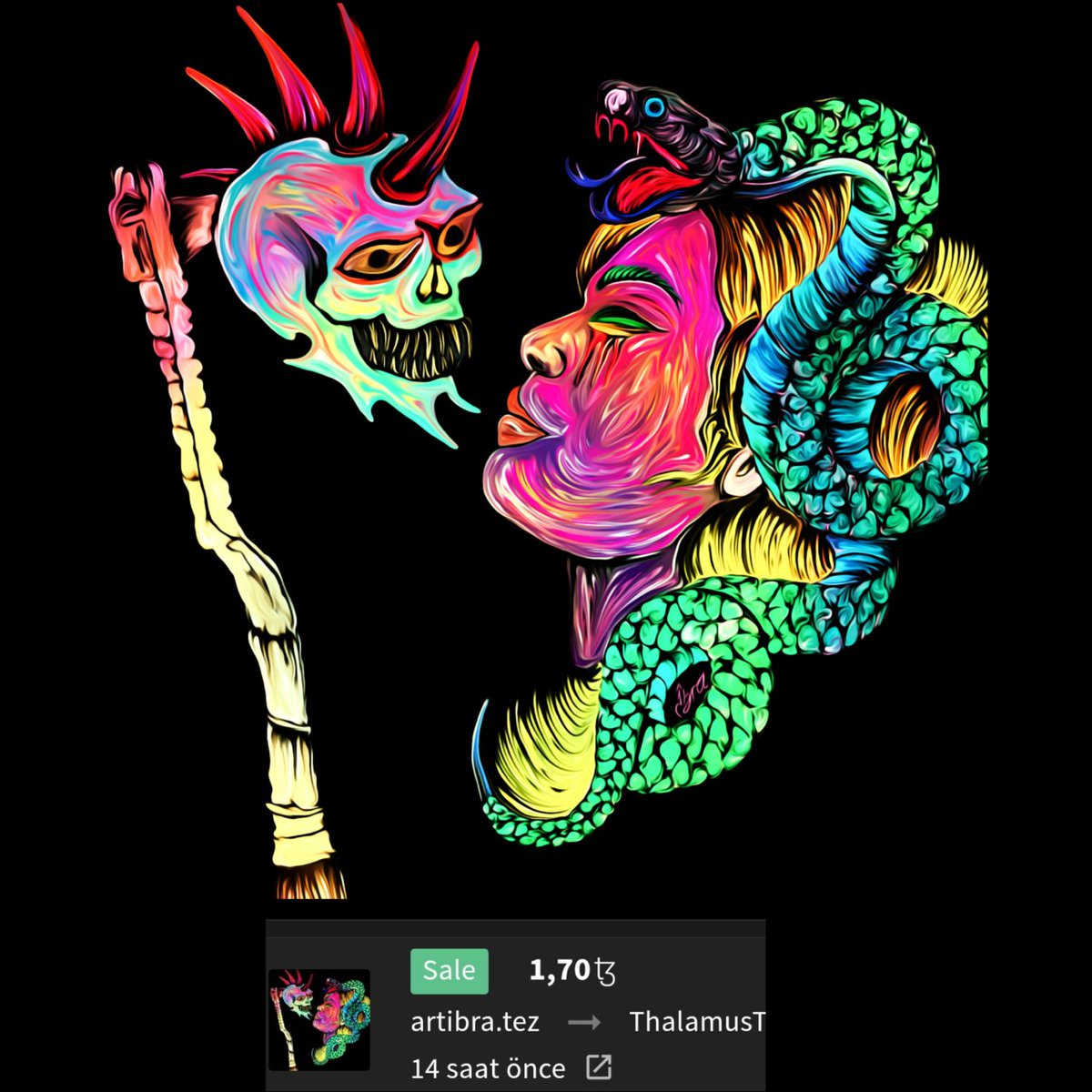 Wembley_TT's tweet photo. OMG 🤯 SOLD 😍 
@thalamus71, art lover, legendary collector... many thanks. Sending my love and respect, my dear friend. you are loved. #tezos #tezoscollector #TEZOSTUESDAY #tezosartweek https://t.co/jU13dlMfqT