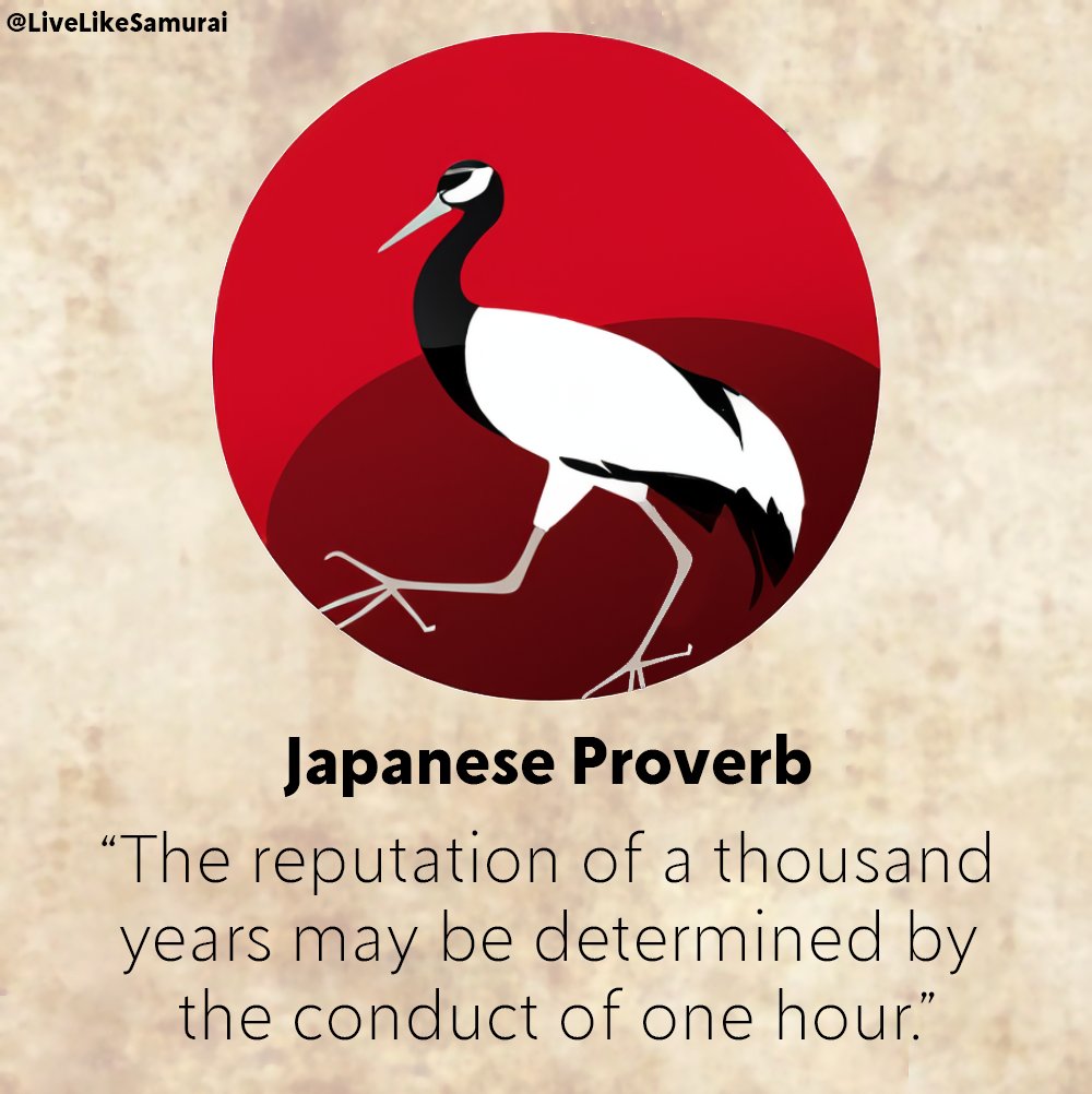 LiveLikeSamurai's tweet image. Japanese Proverb on the Fragility of Reputation: