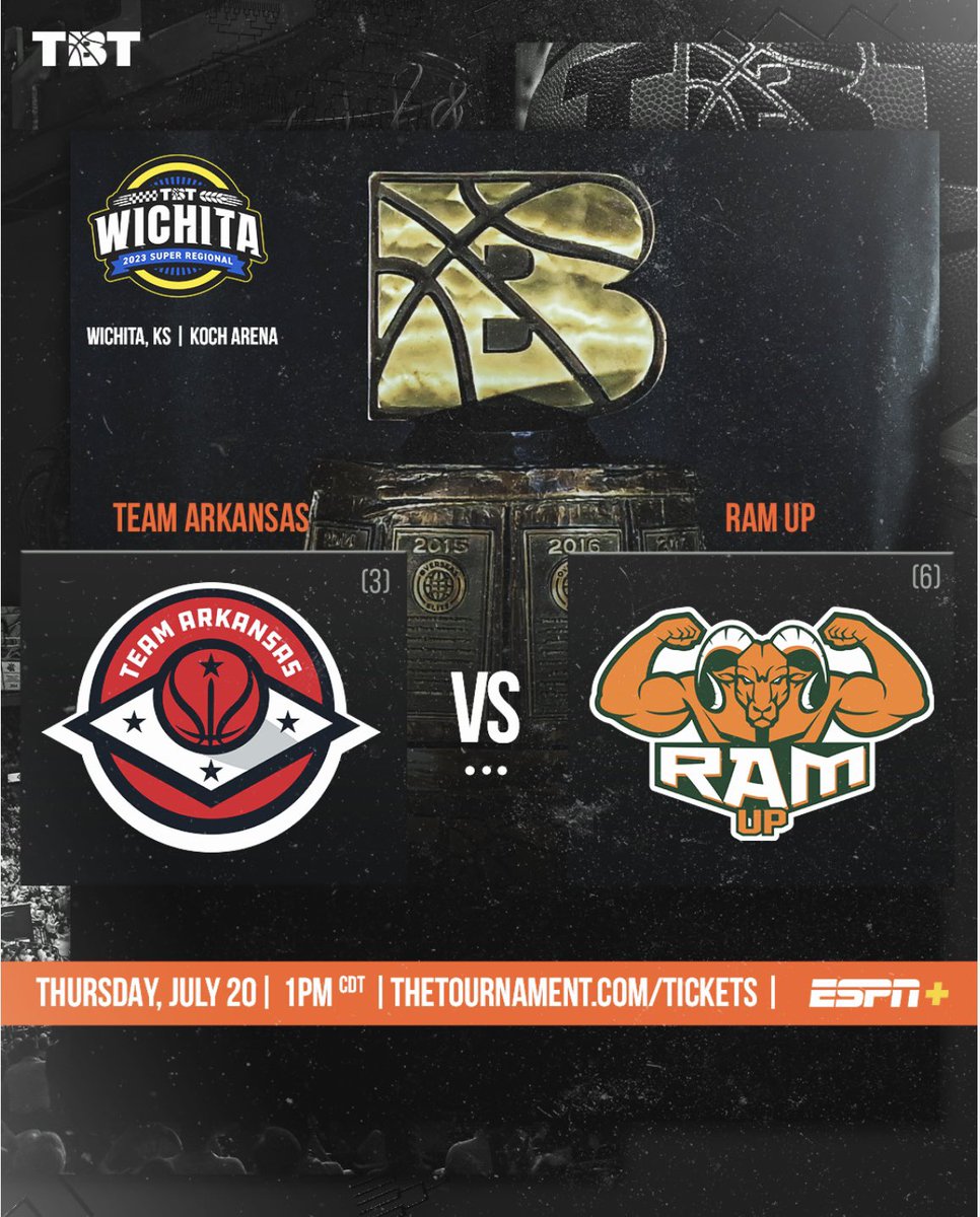 It’s go time! 

RamUp will be taking on <a href="/TeamArkansasTBT/">Team Arkansas</a> July 20th @ 1pm CST on Espn+! We need all of Ram nation to tune in and show support! 

Let’s go!
RamUp!

<a href="/thetournament/">TBT</a> <a href="/CSUMBasketball/">Colorado State Men’s Basketball</a>  

#ramup #espn #nextramup #tbt
