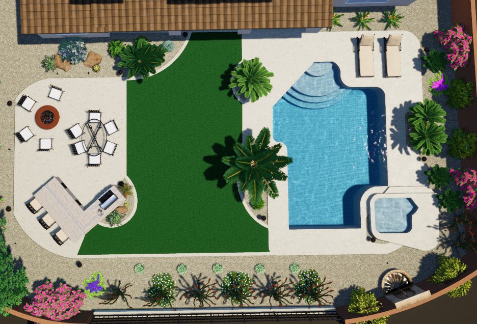 Krazy_Cat_Katy's tweet image. I really love how this yard transformed.

Here is the overhead view of my design and some after installation photos. 

Below is a 14 second video of the before. 

#amdesigning
#landscapedesign