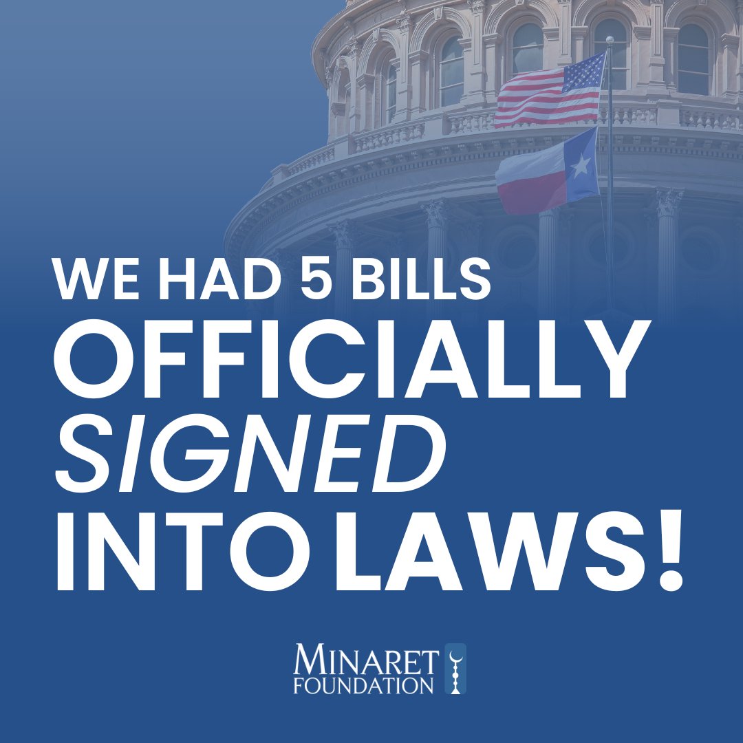 Exciting news! Governor Abbott signed FIVE of our bills into law! 
-No Kids In Cuffs
-Judicial Awareness Training Act
-Religious Excuse Letter
-Organ Harvesting- Uyghur Rights
-No Assessments On Religious Holidays 
Your support during the 88th session made this possible!