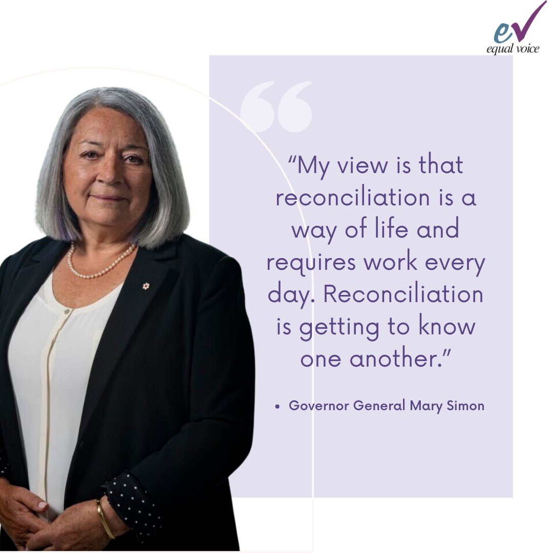 At Equal Voice, we encourage and support Indigenous women and gender-diverse people to seek political office with the hope of contributing to the Indigenizing of colonial political institutions. 

@GGCanada #GGSimon