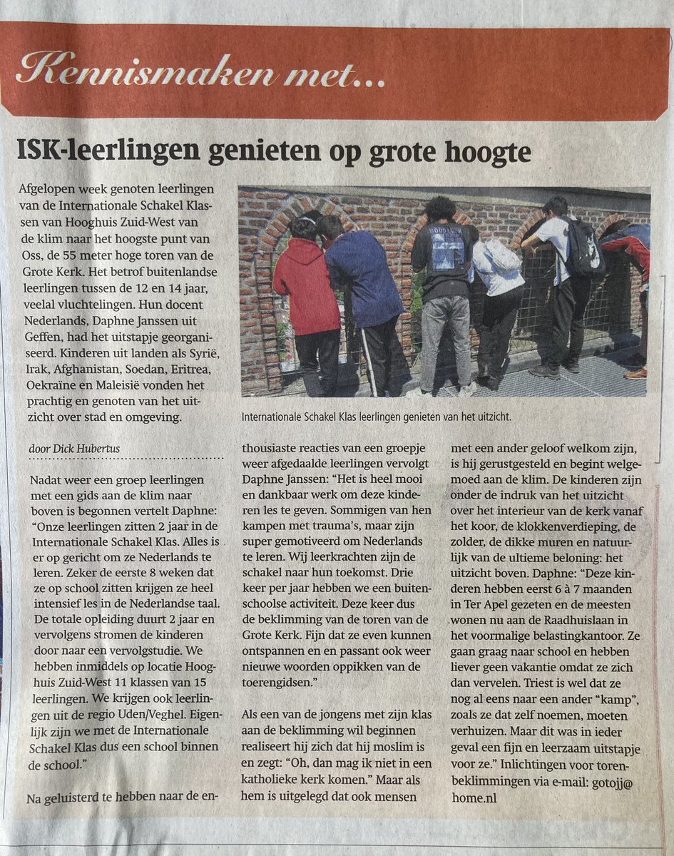 Leerlingen van de Internationale Schakel Klas <a href="/hethooghuis/">Het Hooghuis</a> <a href="/HHzuidwest/">hethooghuiszuidwest</a> genieten van het uitzicht vanaf de Grote kerk. 
Dank aan mentoren, docenten en andere betrokkenen die een prachtige X-plots week mogelijk maakten.