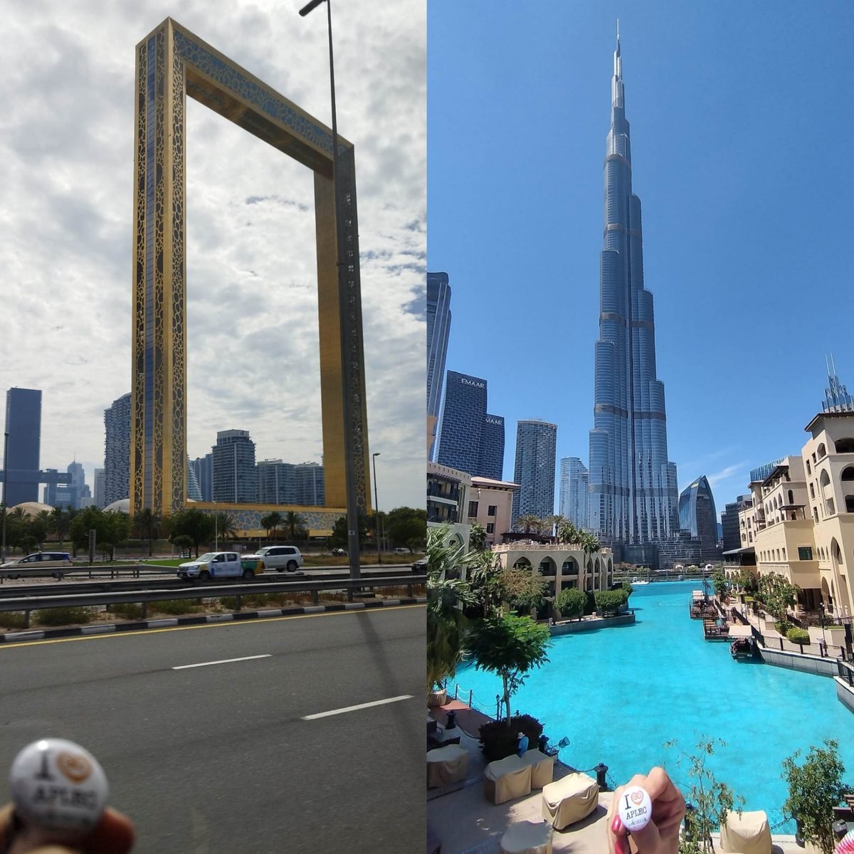 Si feu #PostureigViatger amb #PostuProductes solidaris, envieu-me fotos! Lo Celestí segueix de viatge pel món i avui toquen fotos al #DubaiFrame i al #BurjKhalifa de #Dubai, amb la #PostuXapa #ILoveAplec. Moltes gràcies ministre!!!