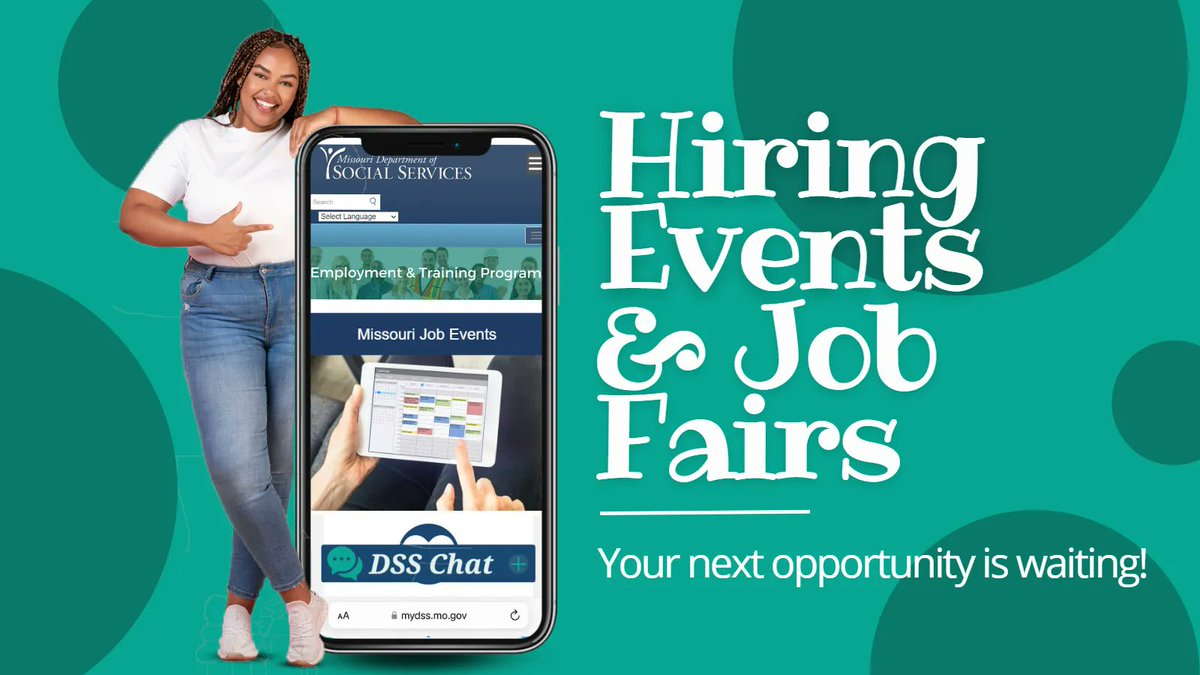 DSS_Missouri's tweet image. Are you looking for a job? Want to know about training opportunities near you? 
Check out our Missouri Job Events calendar, at buff.ly/3z3ICCb 
#MissouriJobs | #MOWorkforce | #MoJobEvents