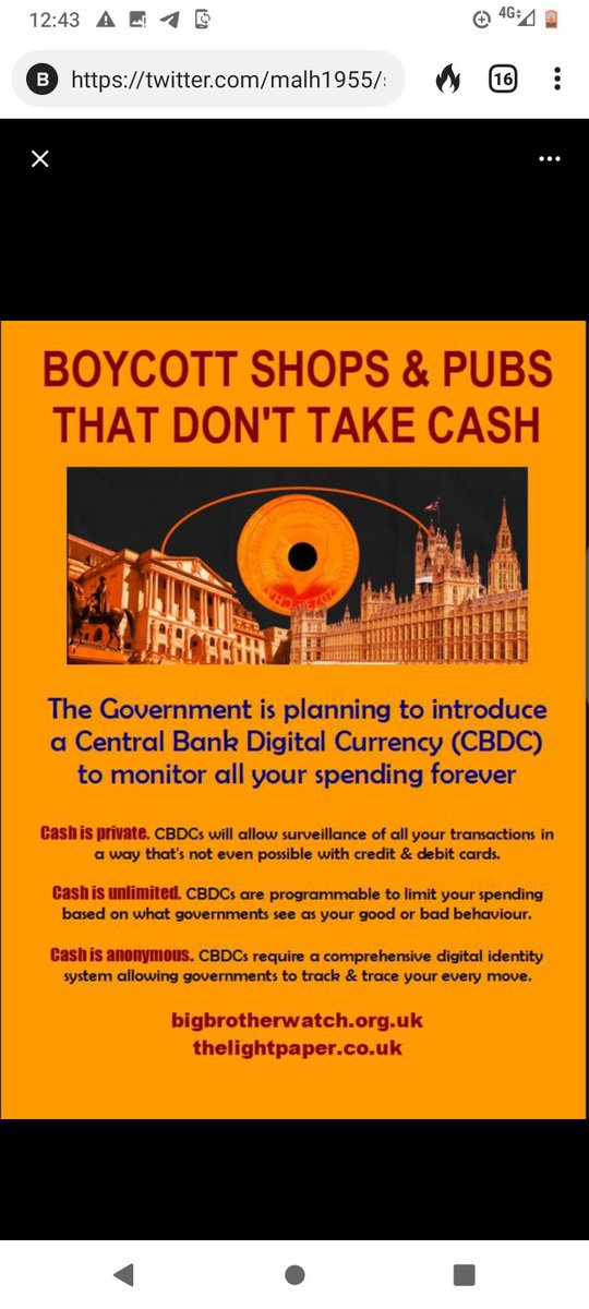 @GBNEWS Horrible #globalist #WEFpuppet 
Boycott cashless shops.