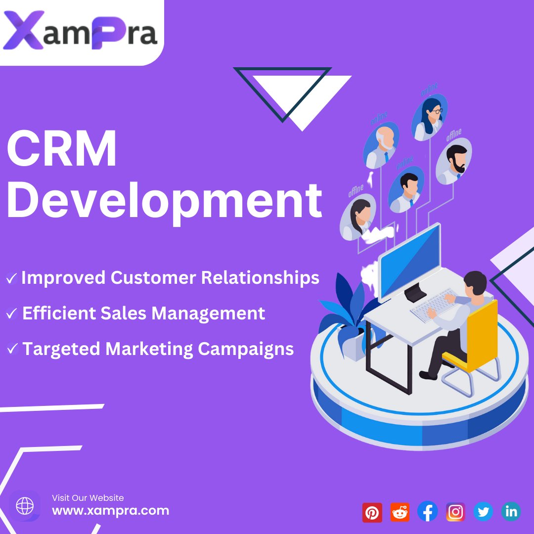 Xampraoffical's tweet image. CRM development refers to the process of creating and customizing Customer Relationship Management (CRM) software.
🌍 xampra.com info@xampra.com
#MicrosoftDynamicsCRMDevelopers
#CRMforBusinessDevelopment #CustomCRMDevelopment #CRMDevelopment #CRMDevelopers