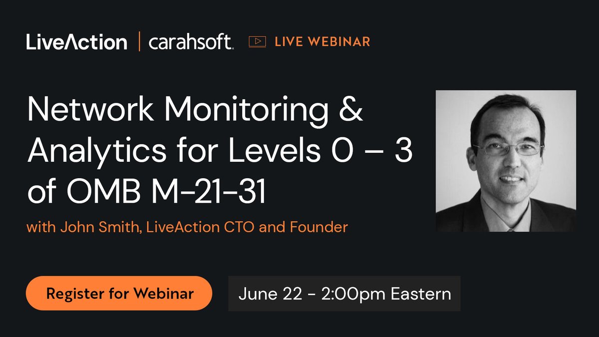 NetOps for #Federal agencies know: OMB M-21-31 provides detailed requirements for log management. Join us for the @Carahsoft live webinar, “#Network Monitoring & Analytics for Levels 0-3 of OMB M-21-31.” June 22, 2 PM ET – register today: bit.ly/43GvcJe #NPM