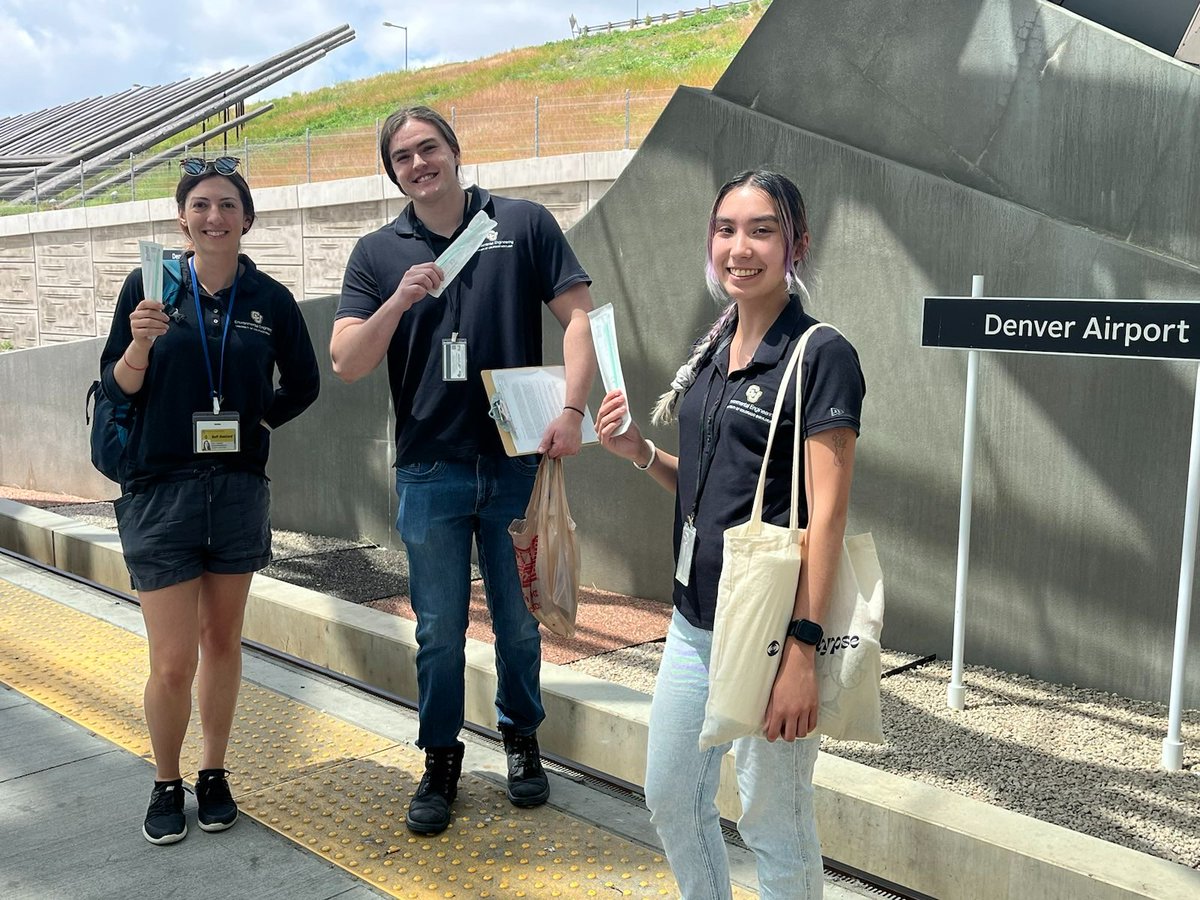 Hurray it's @metasub Global City Sampling Day! The Hernandez lab team from @CUEngineering @CUEVEN is sampling the #urbanmicrobiome on #DenverInternationalAirport transportation infrastructure. #gcsd2023 @DenAirport #MetaSUB #GlobalCitySamplingDay