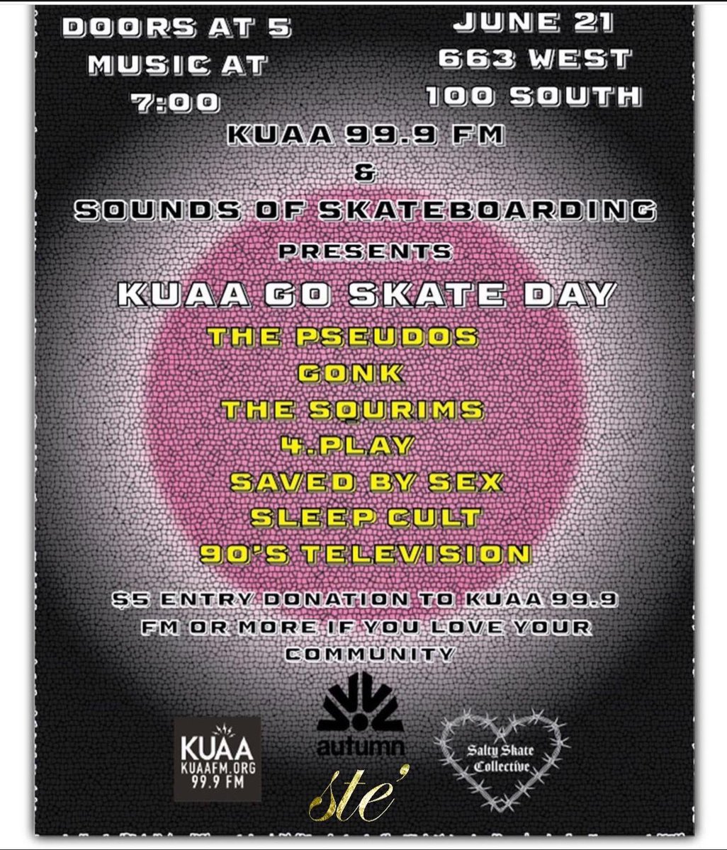 STE_code's tweet photo. Happy #GoSkateboardingDay 🛹 #STE’ !! Come skate and party in SLC with @kuaaradio & @_soundsofskateboarding at the Utah Arts Hub in #SLC. 663 West 100 South. Event starts at 5 pm. #StyleThruExpression #STEcode #skateboardingisfun #goskateday2023 https://t.co/aBR7WvJ1B2