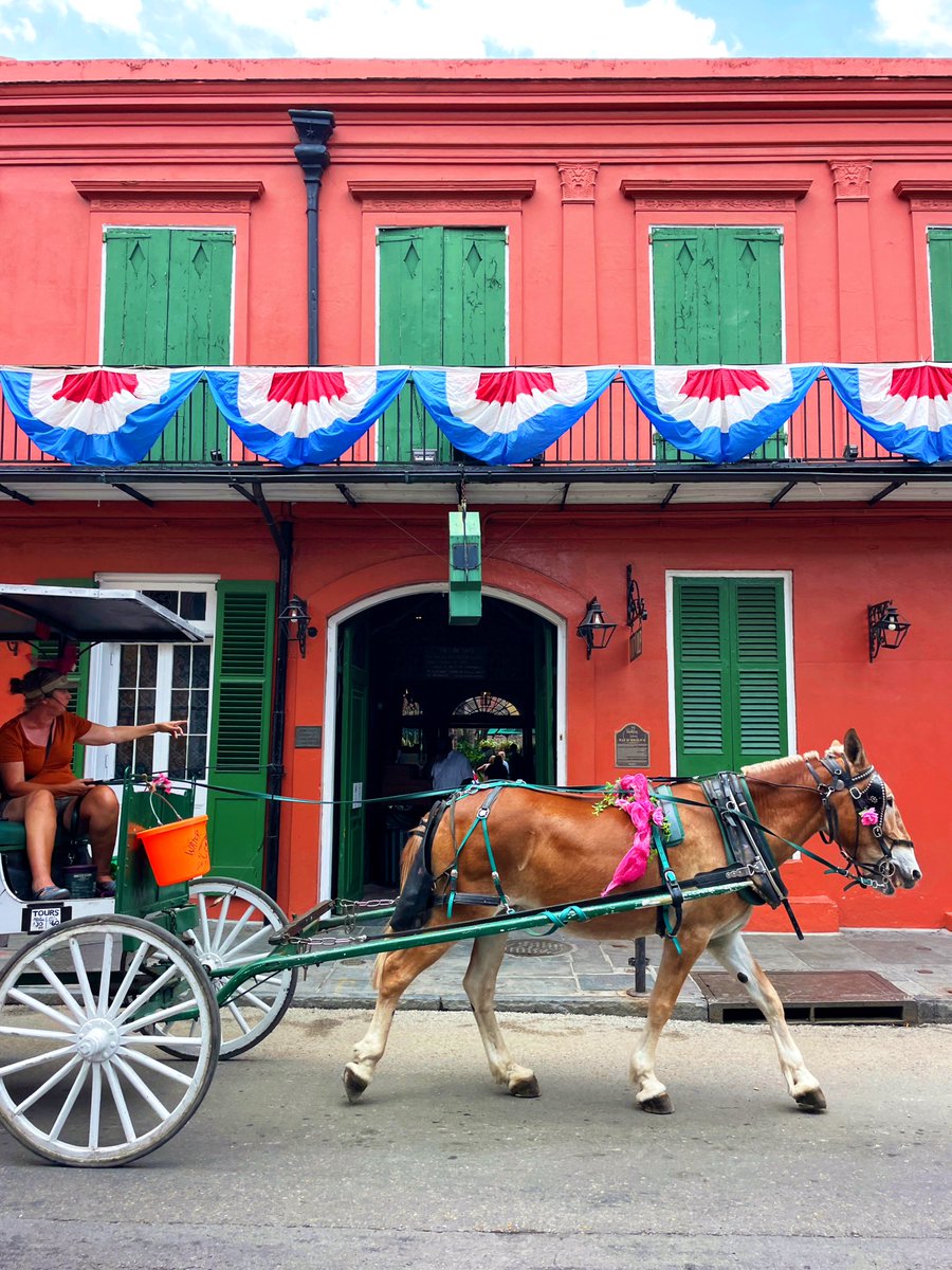 Red, white and blue-tiful in the French Quarter today! ❤️🤍💙 

#NewOrleans #OnlyLouisiana #PatOBriens