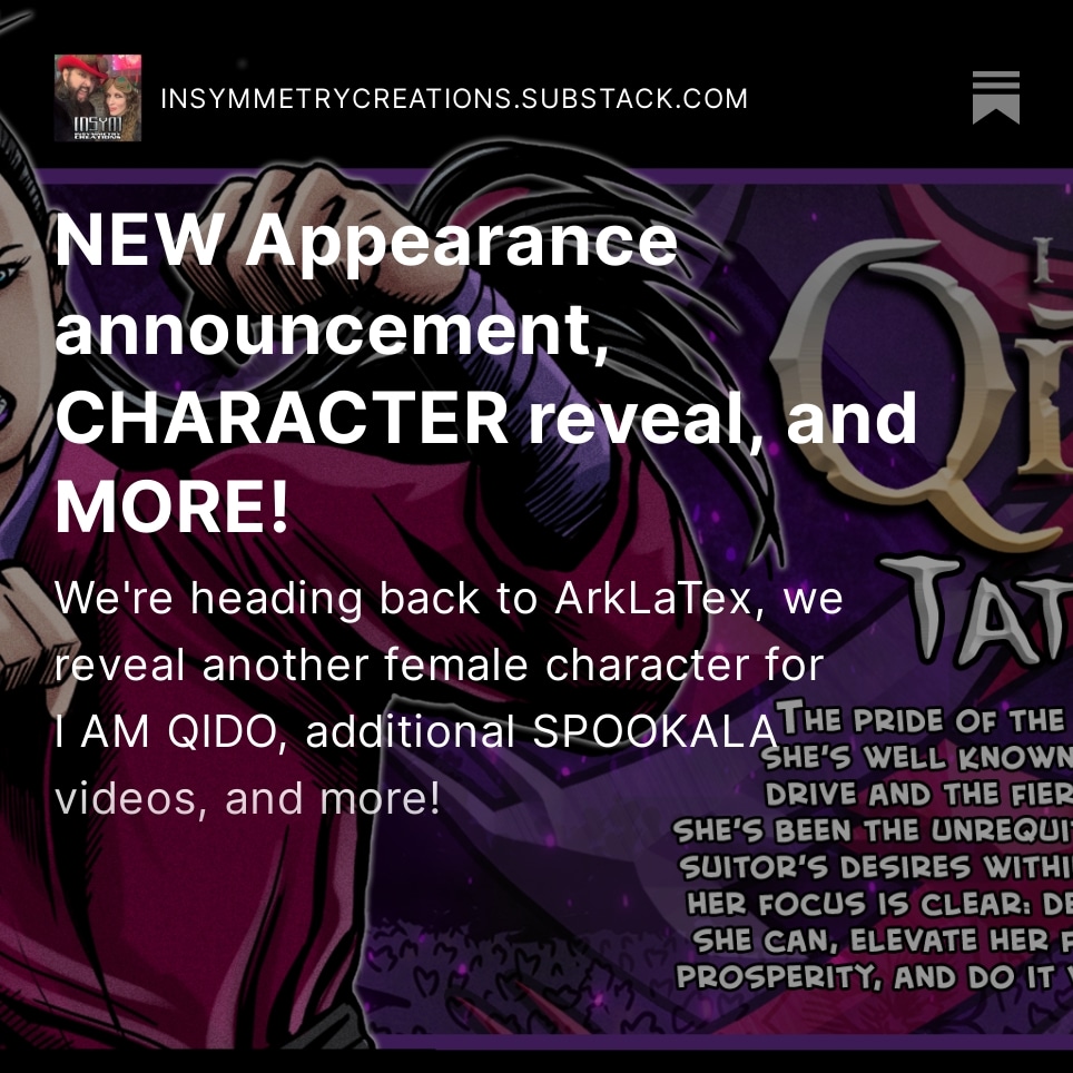 InsymCreations's tweet photo. Here's our latest #TeamINSYM BLOG OF DESTINY newsletter update. A new #IAMQIDO character reveal, show updates, @SpookalaFL recaps, and more!
https://t.co/EwabfFVAoJ https://t.co/gSj0AEpXKV