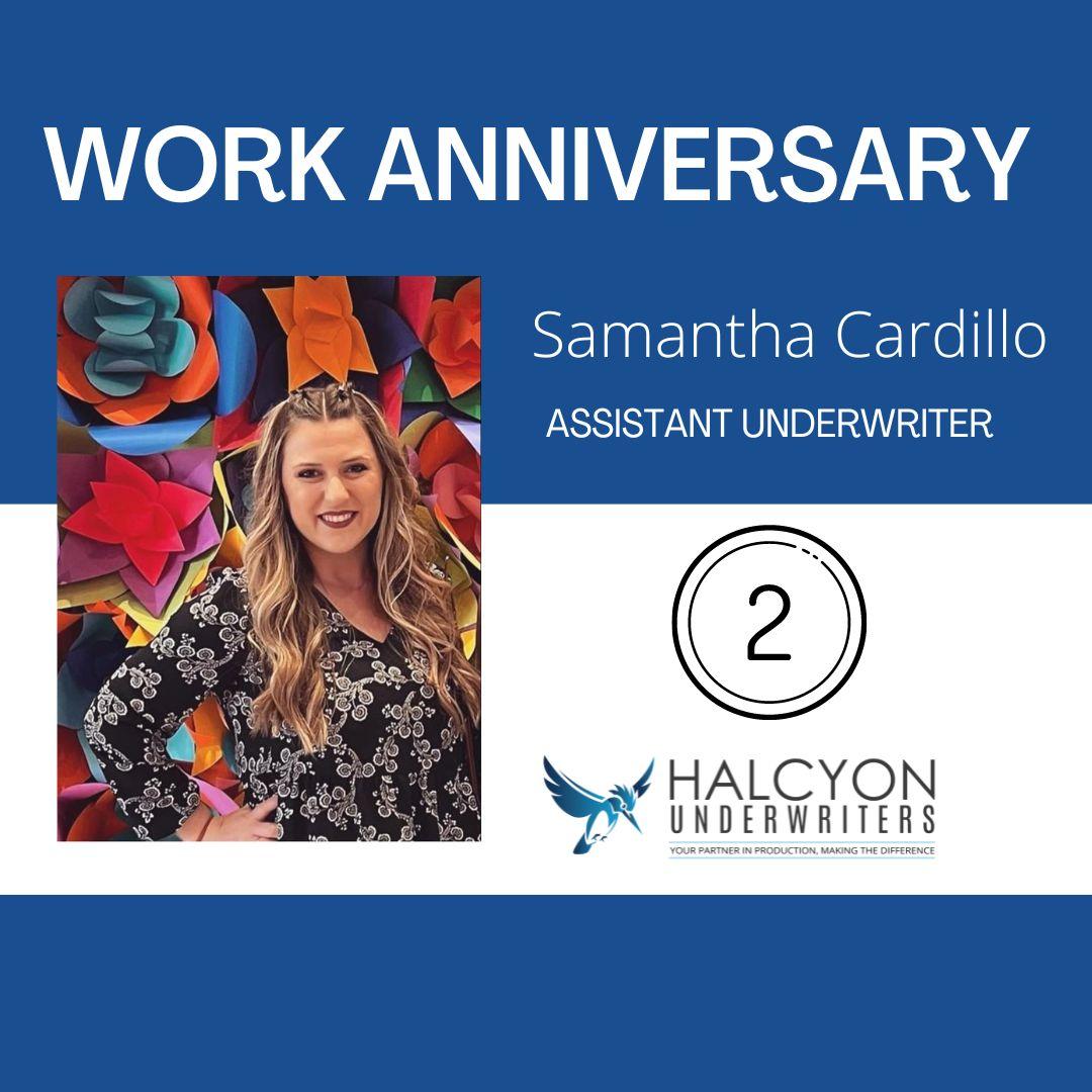 🤝 Samantha's journey at Halcyon Underwriters continues to unfold with incredible growth and determination. Congratulations on your two years of progress and stepping into the Assistant Underwriter role with grace! 

#WorkAnniversary #HalcyonUnderwriters #BrokerofChoice #Growth