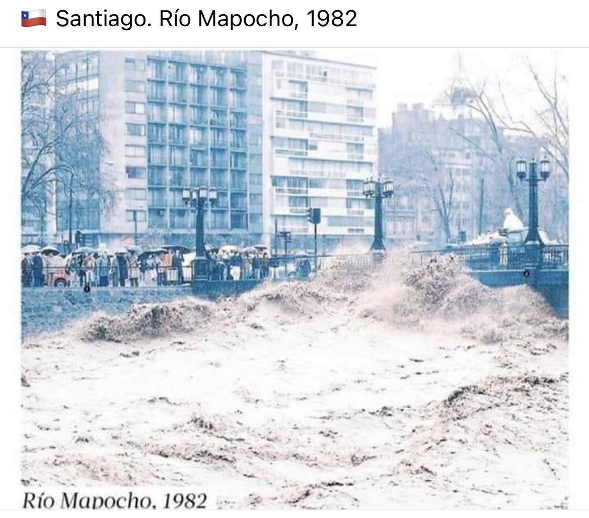 orosnercelles's tweet photo. Ustedes son muy jóvenes pero cuando hablamos de desbordes y caudales del Río Mapocho nuestra generación habla de esto 👇 https://t.co/Ek10WtbRa1