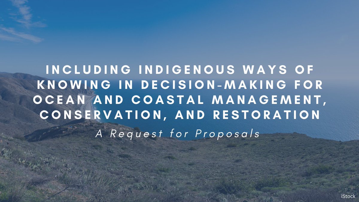Upcoming #RFP! We are interested in funding projects that elevate Indigenous Peoples, sharing traditions, culture, knowledge and wisdom for evidence-based decision-making in coastal marine management, conservation and restoration. Learn More: mailchi.mp/b8419a507b43/l…