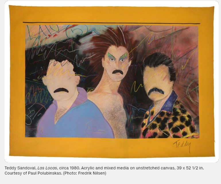 GettyFoundation's tweet photo. Save the date for "Teddy Sandoval and the Butch Gardens School of Art" opening October 21 at @vpam_arts.

Supported by our #PaperProject initiative, committed to shining greater light on prints and drawings, the exhibition is the first museum retrospective dedicated to the inventive though overlooked artist Teddy Sandoval (1949–1995).

A central figure in Los Angeles’s queer and Chicanx artistic circles, Sandoval produced subversive, yet playful artworks that explored gender and sexuality. He continuously mined archetypes of masculinity in his work through his signature icon: a faceless man, often sporting a mustache.

Learn more: https://t.co/9f05VGmyIZ