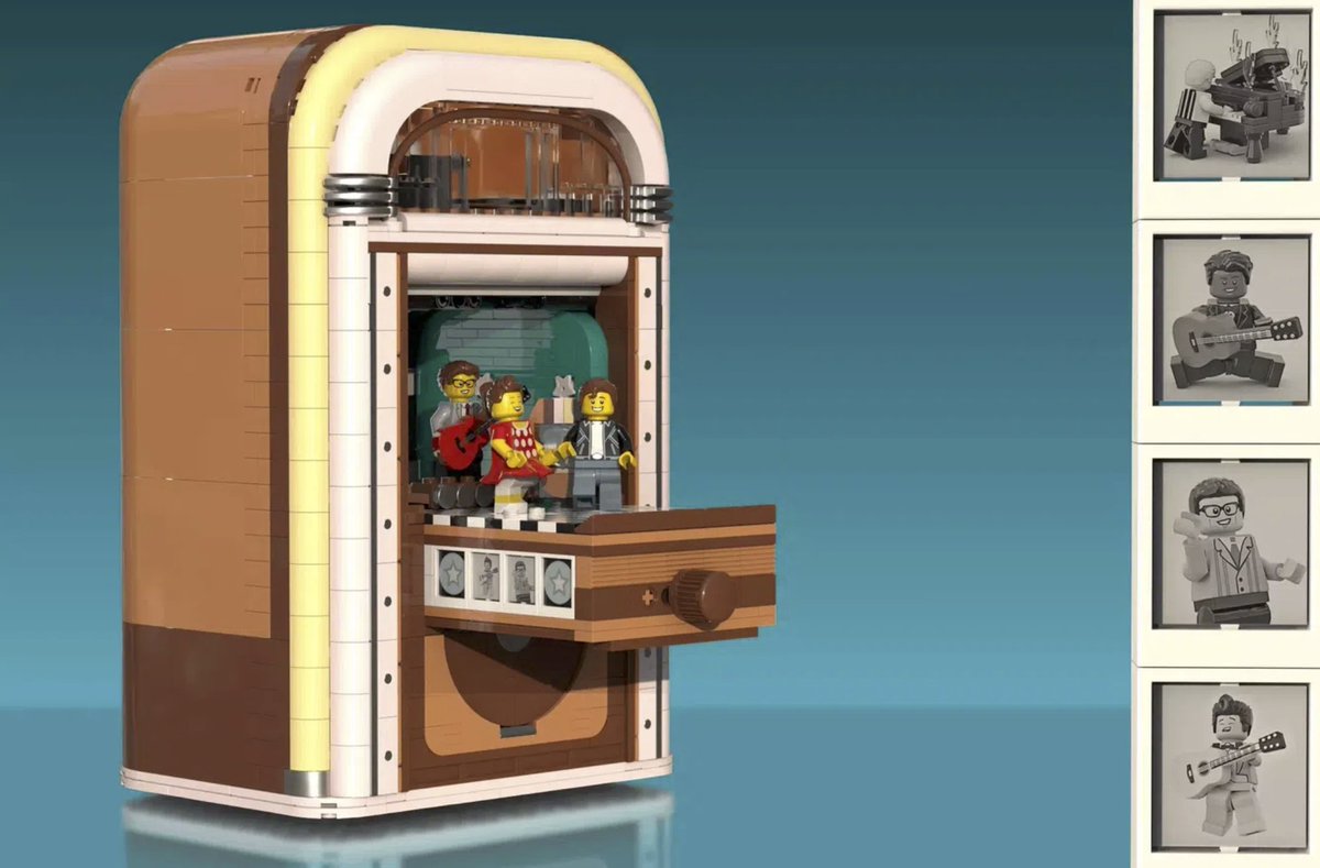 Since today is #WorldMusicDay we picked a build to celebrate! 🎉 

Today's Staff Pick is this Desktop Rock and Roll Jukebox by Adwind on LEGO Ideas 🎸 

View the model in full, here 👇 

ideas.lego.com/projects/f6b91… #MusicDay #LEGOIdeas