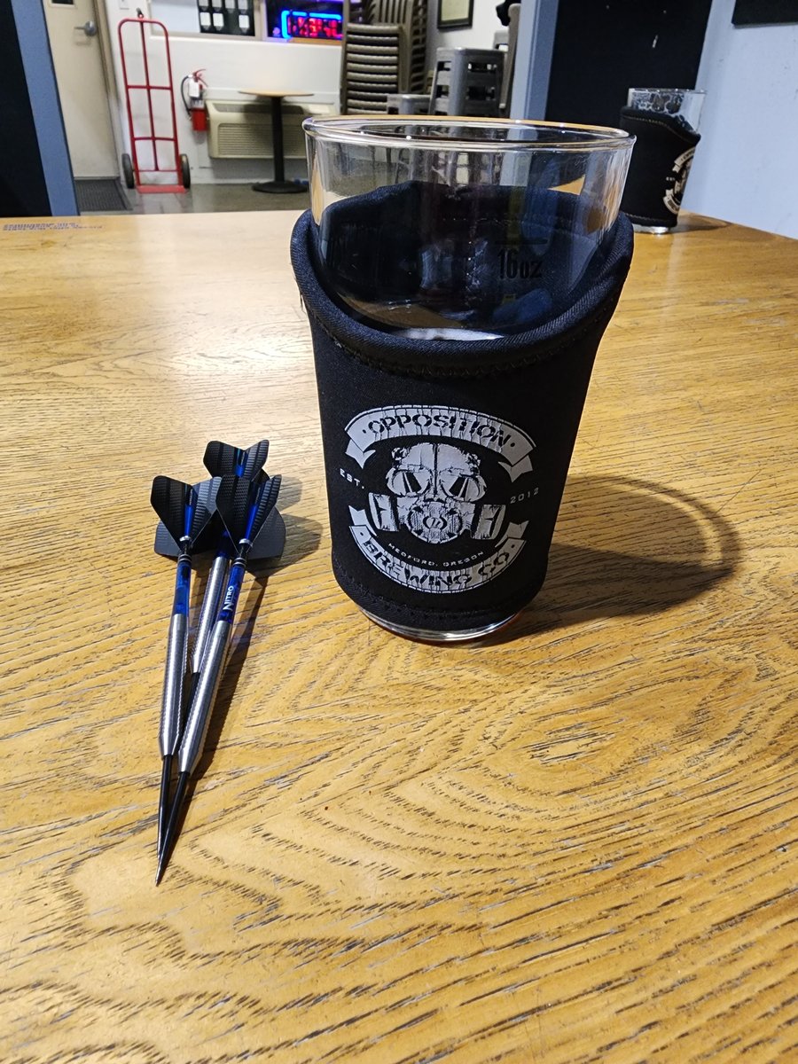 OppositionBrew's tweet photo. Another dart night is upon us! Come on down, drink away those hump day blues, and throw some darts with the boys! Should be a fantastic night down at The Bunker!

Open at 4pm. Salute!

(outside food is always welcome at The Bunker) https://t.co/wunJyt7fCl