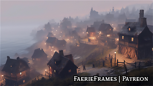 Break through the mist and discover Misthaven--A coastal town cursed with perpetual gloomy mist. Lore, Ideas, and Art perfect for any coastal or nautical themed session/campaign. #Wednesday #worldbuilding #ttrpg #dnd5e #dnd #dndart #adventure