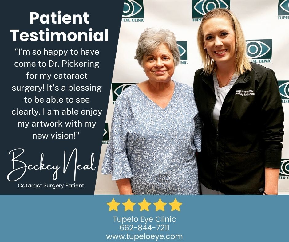 Patient Testimonial! Thank you Mrs. Neal for trusting us with your Eye Care and Cataract Surgeries!

#lasercataractsurgery #lasersurgery #surgeon #meetoursurgeons #meetourstaff #cataracts #cataractsurgery #ophthalmology #tupeloeyeclinic #tupeloms #mississippi