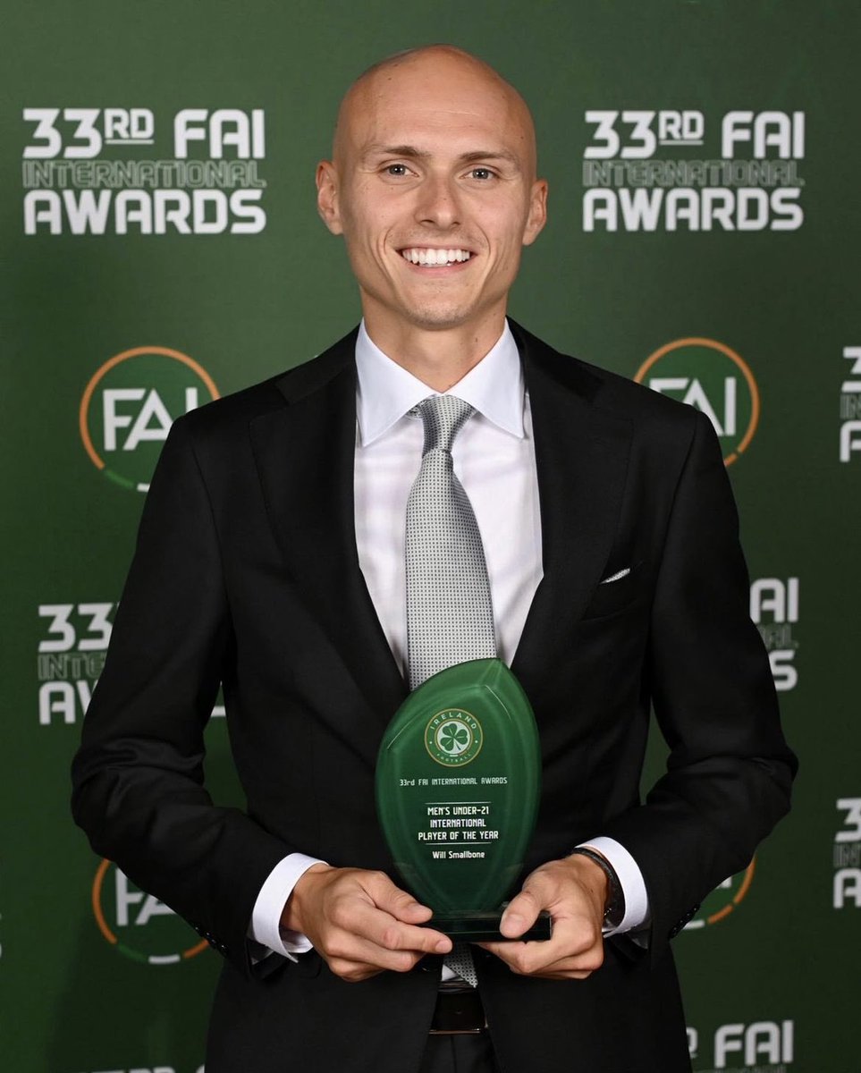 Congratulations, Will Smallbone. Ireland U21 Player of the Year 🍀 #SaintsFC