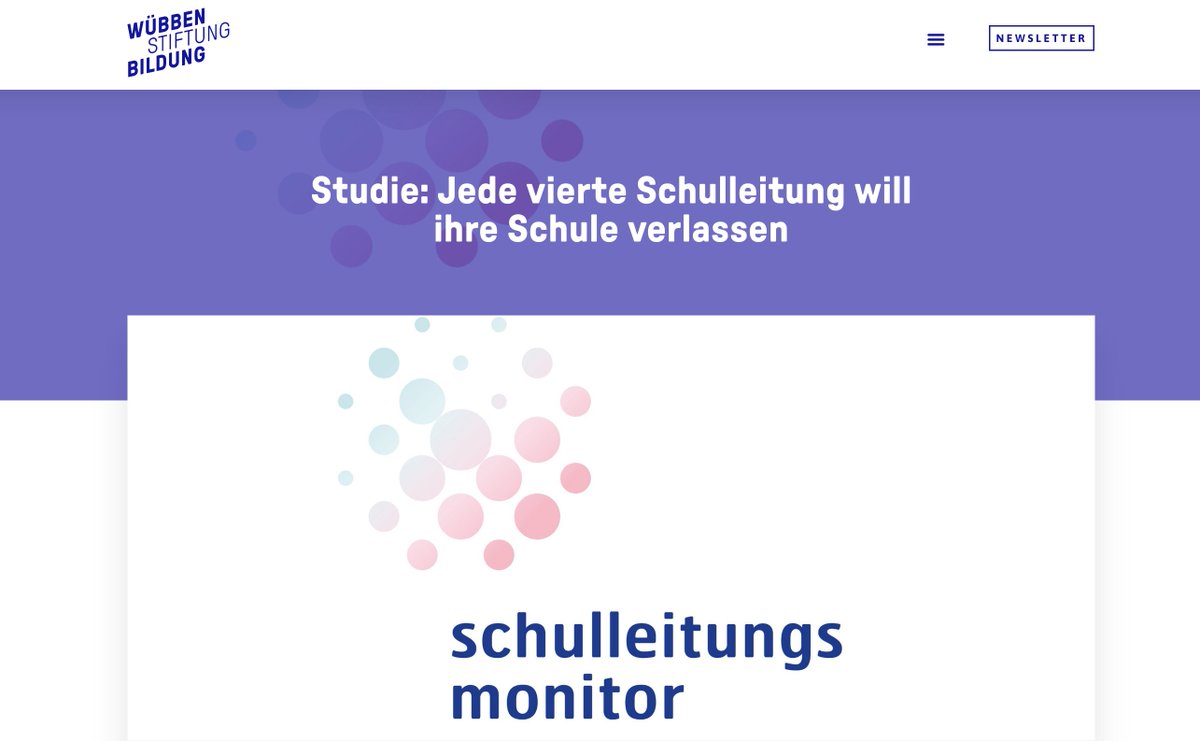 JL (@digital360grad) on Twitter photo Schulleitungsmonitor 2022  - "Jede vierte Schulleitung will ihre Schule verlassen"
Die Ergbebnisse zeigen deutlich, wie wichtig die Unterstützung, Wertschätzung und (Weiter-) Qualifzierung von Schulleitungen ist. #twlz #MVedu
#Schule #Schulen 
wuebben-stiftung-bildung.org/studie-jede-vi… Schulleitungsmonitor 2022  - "Jede vierte Schulleitung will ihre Schule verlassen"
Die Ergbebnisse zeigen deutlich, wie wichtig die Unterstützung, Wertschätzung und (Weiter-) Qualifzierung von Schulleitungen ist. #twlz #MVedu
#Schule #Schulen 
wuebben-stiftung-bildung.org/studie-jede-vi…