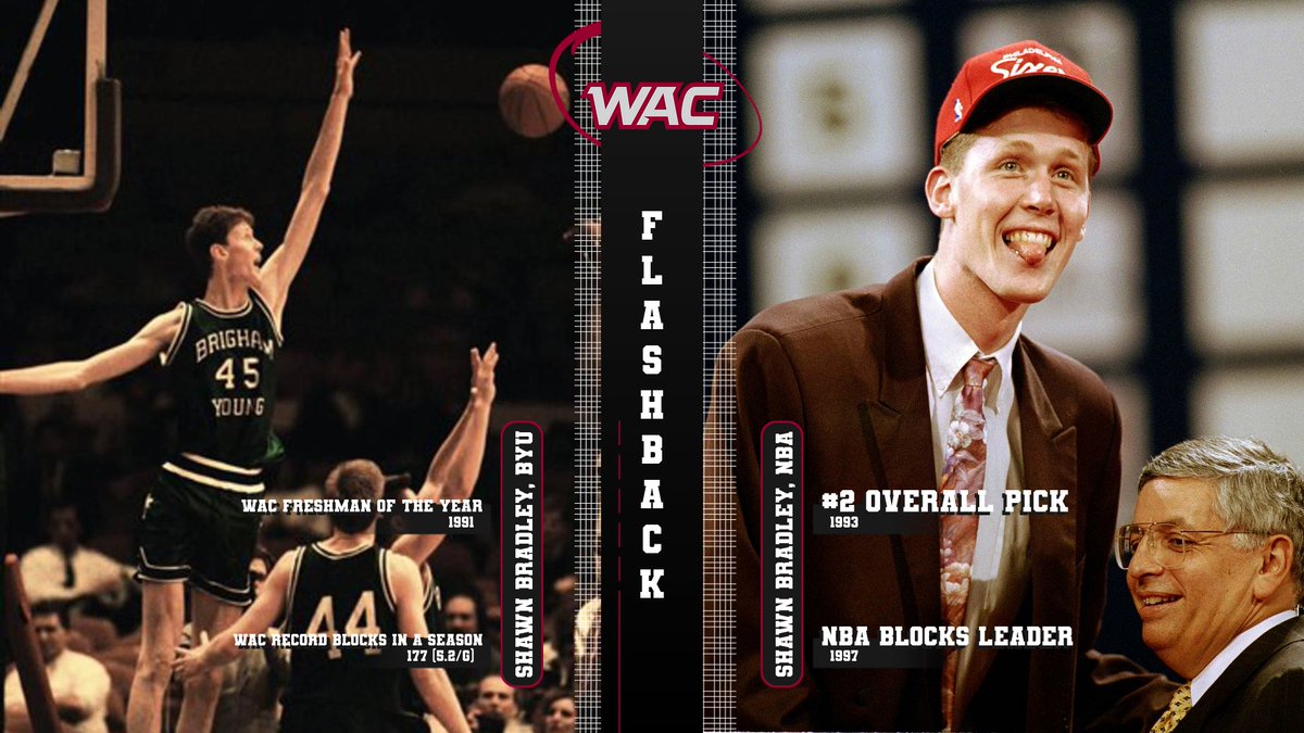 🏀 #WACflashback

30 years ago #WACmbb Freshman of the Year Shawn Bradley was the 2nd overall pick in the #NBADraft 

Bradley went on to play 12 seasons in the NBA

#WAChoops