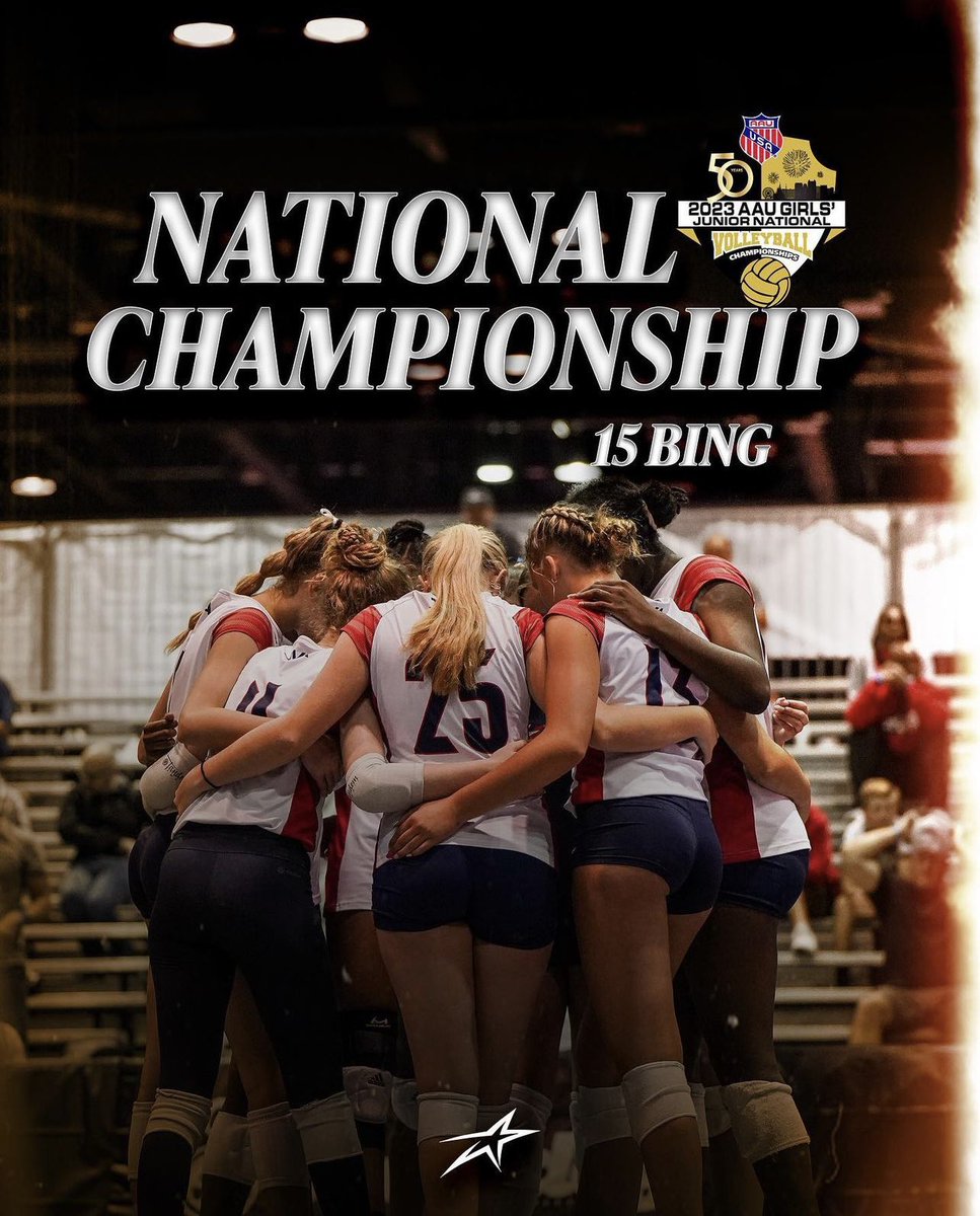 We are in the 15U premier National Championship @ 4:30 🏆🏐
ESPN Wide World of Sports Complex @ Disney 💯
Let’s GO <a href="/StarsSports_SC/">Stars Sports</a> 💫
<a href="/AAUVolleyball/">AAU Volleyball</a> <a href="/BallerTV/">BallerTV</a>