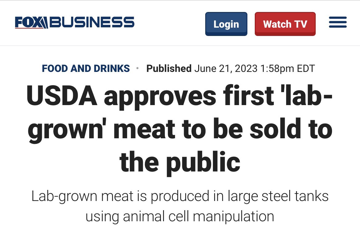 Jenna Ellis on Twitter "The USDA approved the first “labgrown” meat