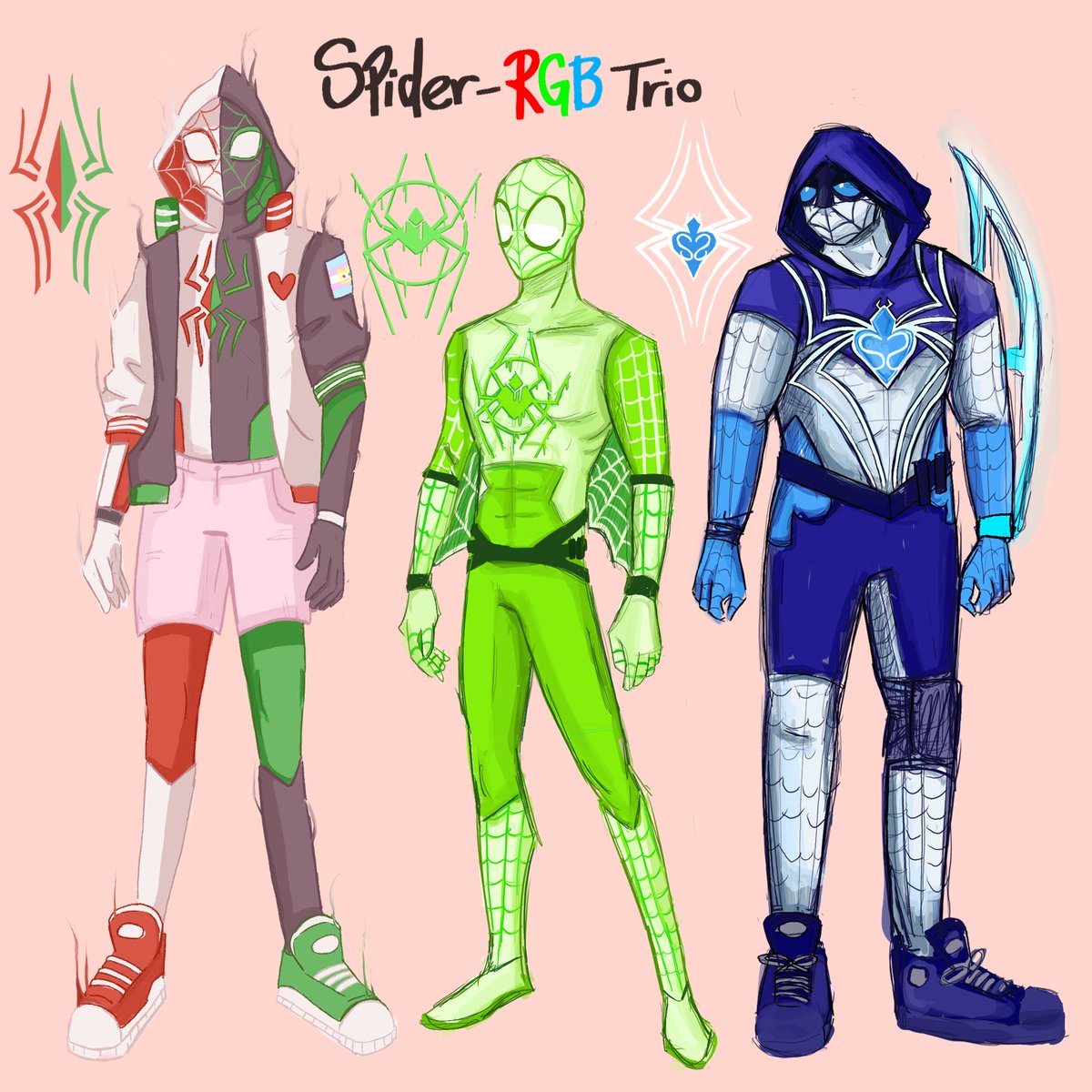 Spider RGB trio!! did ranboo with his og colours though cause you can't take them from me
[#ranboofanart #slimeciclefanart #sneegsnagfanart]