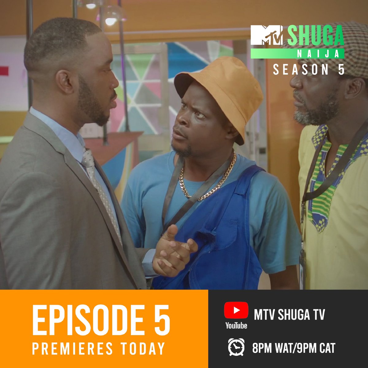 YouTube gang, we coming through with episode 5 tonight! Come see Wasiu deck the living darkness out of somebody’s son tonight 😏 #MTVShugaNaija5