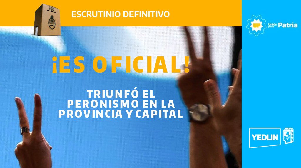 gabiyedlin's tweet photo. ✌🏼Nuestro espacio aportó en Capital casi 14.000 votos para el rotundo triunfo de @OsvaldoJaldo y #MiguelAcevedo, así como de @RossanaChahla. Felicito nuevamente a nuestros compañeros @pyedlin y @ErnestoNagleOk que fueron elegidos como legislador y concejal. 

#MejorTucumán https://t.co/kSlPgxypuw