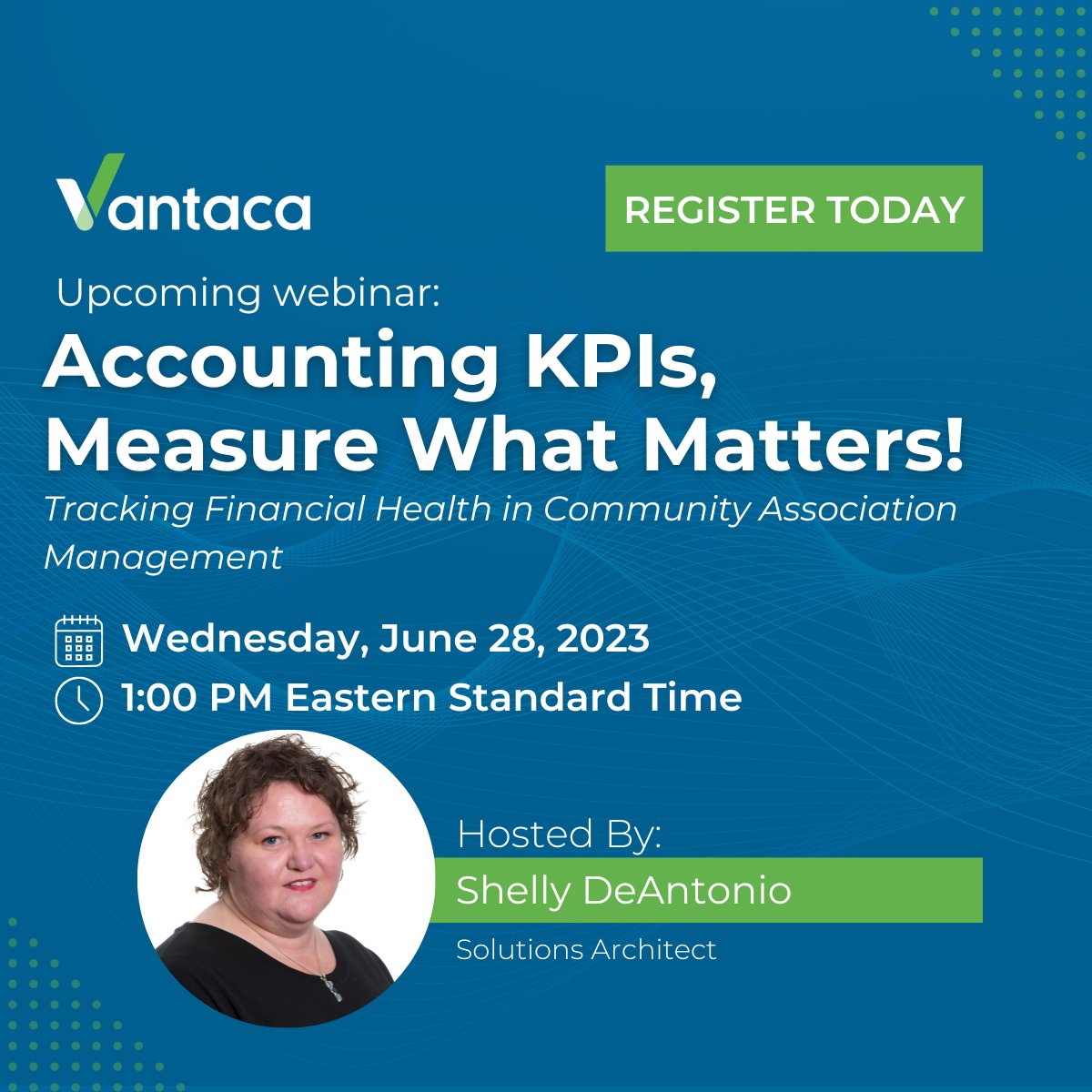 _Vantaca_'s tweet photo. 📈Join Vantaca's Solutions Architect, Shelly DeAntonio, in our upcoming webinar as she shares her expertise on key performance indicators (KPIs) for accounting and finance leaders in community association management.

Register now https://t.co/zUz7D9Xn6u

#Webinar #KPIs #Vantaca https://t.co/xjBPhaLsYR