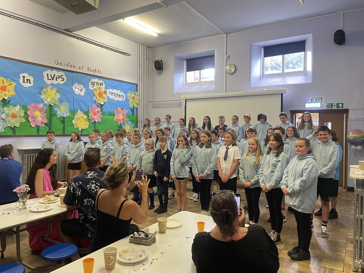 They say the host never takes any pictures but I did manage to capture just one! <a href="/MrMurphyLVPS/">Mr Murphy & P5M</a> and I are so proud of our P7s for their amazing performances at our Leavers’ Tea ☕️ What an incredible, emotional night to celebrate a wonderful bunch of children ❤️ #lvpsfamily