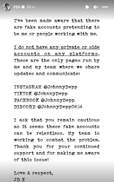lou_mementomori's tweet photo. So many fake accounts cropping up. A reminder, Johnny is not on Twitter. If an account says it's him, be prepared to be scammed.
Fan mail goes to:
Johnny Depp
The Spanky Taylor Company
916 West Burbank Blvd.
Suite #206C
Burbank, CA 91506
USA https://t.co/KEL8rqM8uk