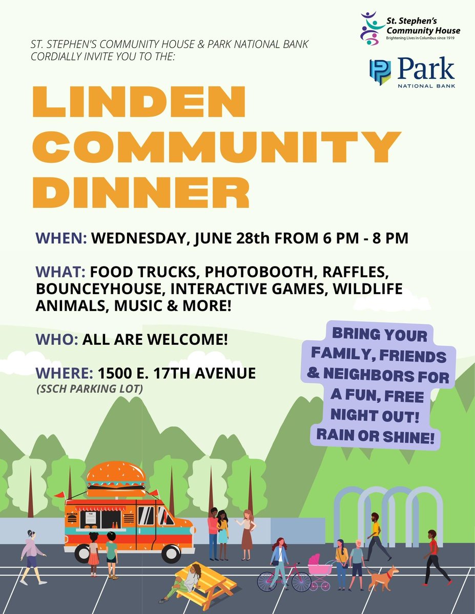Join us in one week for our FREE Linden Community Dinner! Bring the whole family! See you at 6 pm! 😀 💜