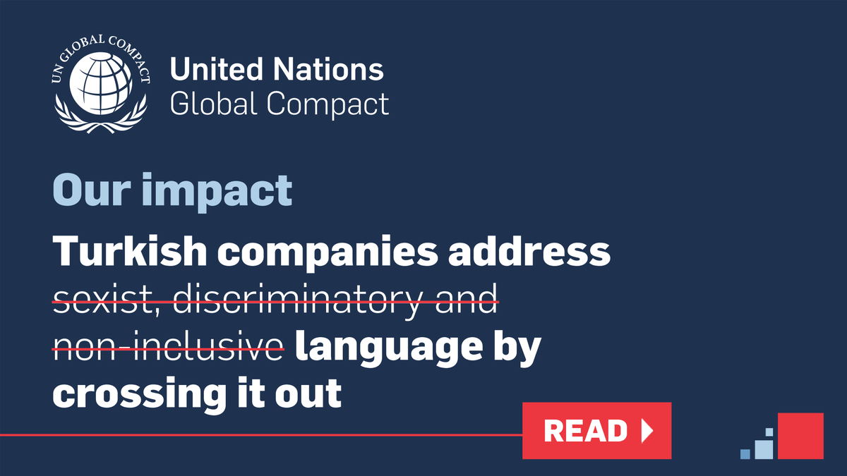 globalcompact's tweet photo. 🙅 Turkish companies are eliminating sexist language with initiatives like the “Crossing Out” project, which deletes stereotypical words from company communications and documents.
Learn more: ➡️ https://t.co/0d73gOXEfg
#TargetGenderEquality #UnitingBusines @GlobalCompactTR https://t.co/ZzEWvEzc85