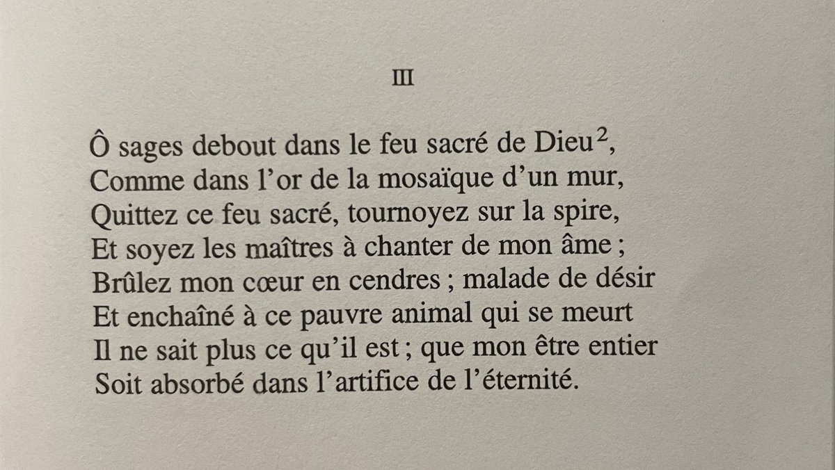 W.B. Yeats, Voile vers Byzance, 1927

Cormac McCarthy, No country for old men, 2005