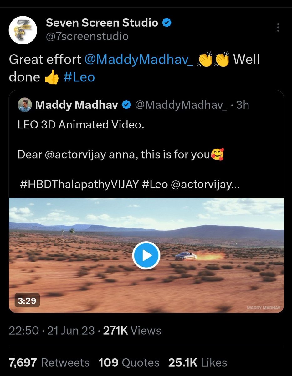 MaddyMadhav_'s tweet photo. Made my day @Jagadishbliss, @7screenstudio ❤️
Thanks to @RamVJ2412 and @thusi_c for taking this video to them 🤩 https://t.co/MaZfNPAhBV