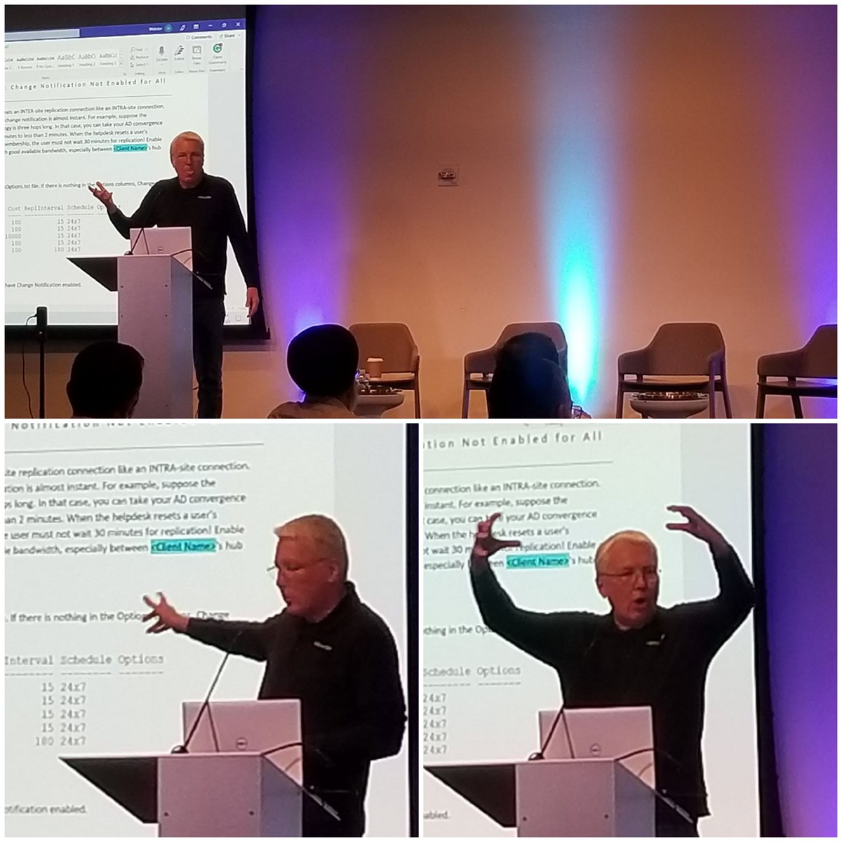 JBythrowJr's tweet photo. Thanks @CarlWebster for the AD Masterclass!  Invaluable info, and signature C.W. script, to diagnose and maintain a healthy AD for Citrix success!  Here at CUGC XL Northeast. #mycugc https://t.co/WqsLxJguqB