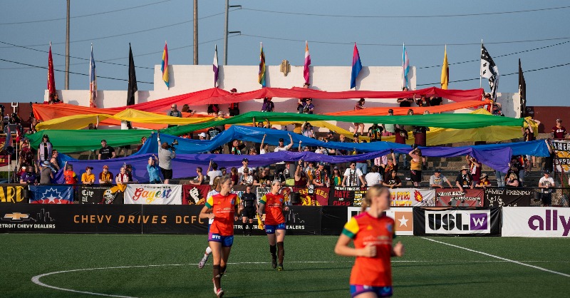DetroitCityFC's tweet photo. Show your support for the @RuthEllisCenter and #PrideMonth by picking up a Pride Jersey ahead of Saturday's match!

A portion of the proceeds from each purchase go to support their work!

You can also show your support by making a pledge to the @NGSDetroit @Prideraiser campaign!