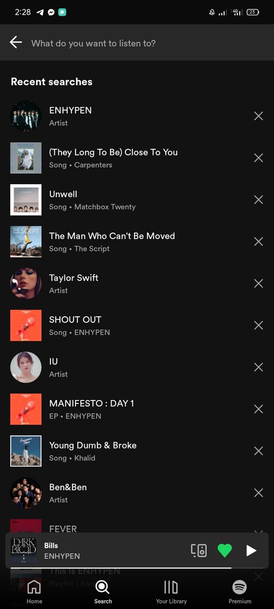WITHOUT DELETING ANYTHING what are y’alls recent spotify searches?