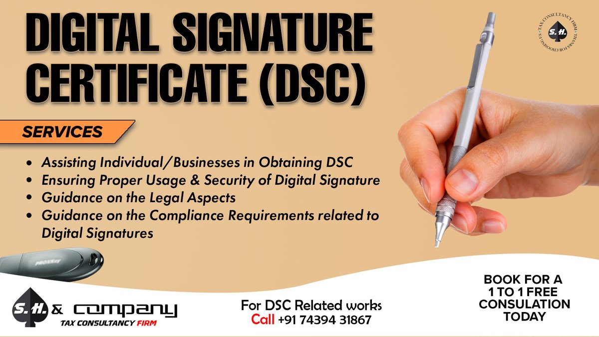 Secure transactions with hassle-free Digital Signature Certificates. Issuance, renewal, and troubleshooting made simple. #DSC #Consulting #Services #DigitalSignatureCertificate #Security #DigitalTransactions #Renewal