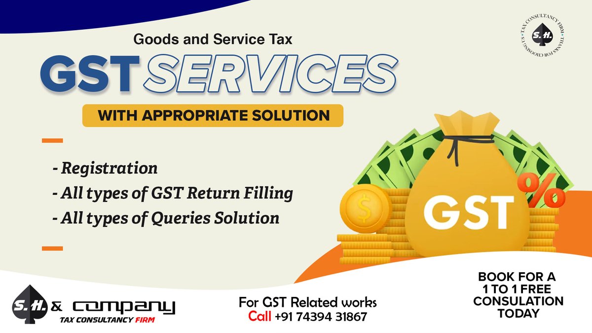 Simplify GST compliance with our comprehensive solutions. Registration, return filing, tax planning, and expert guidance. #GST #Consulting #Services #Compliance #Registration #ReturnFiling #TaxPlanning #ExpertAssistance