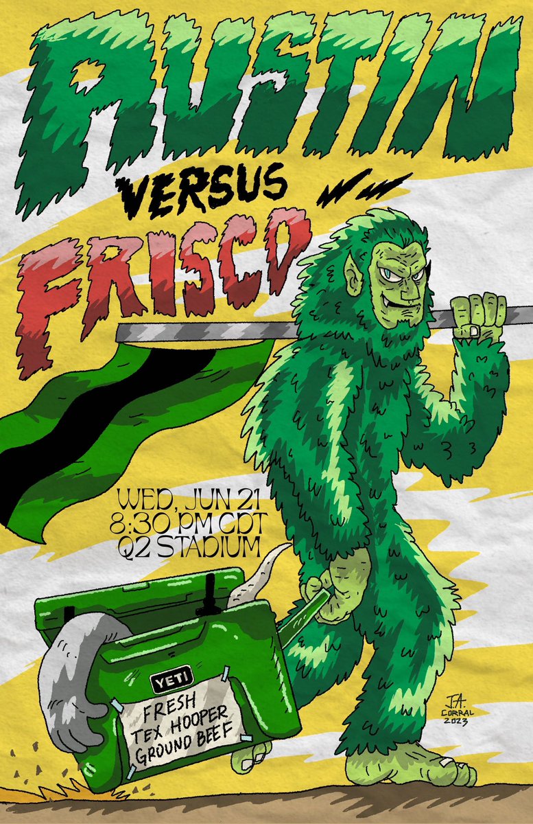 It’s a <a href="/copatejas/">copatejas</a> matchday vs. Frisco, y’all! 😤

Feels-like temp at kickoff is 101, don’t forget to HYDRATE and look after your fellow Verdes.

Masterpiece by <a href="/abstractalberto/">Joel Corral</a>